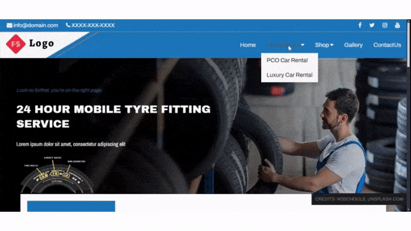 Create a Tyre Fitting Landing Page using HTML, CSS, and JavaScript (Source Code).gif
